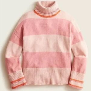 J. Crew Pink Peony Striped Wool Blend Sweater - super soft size M